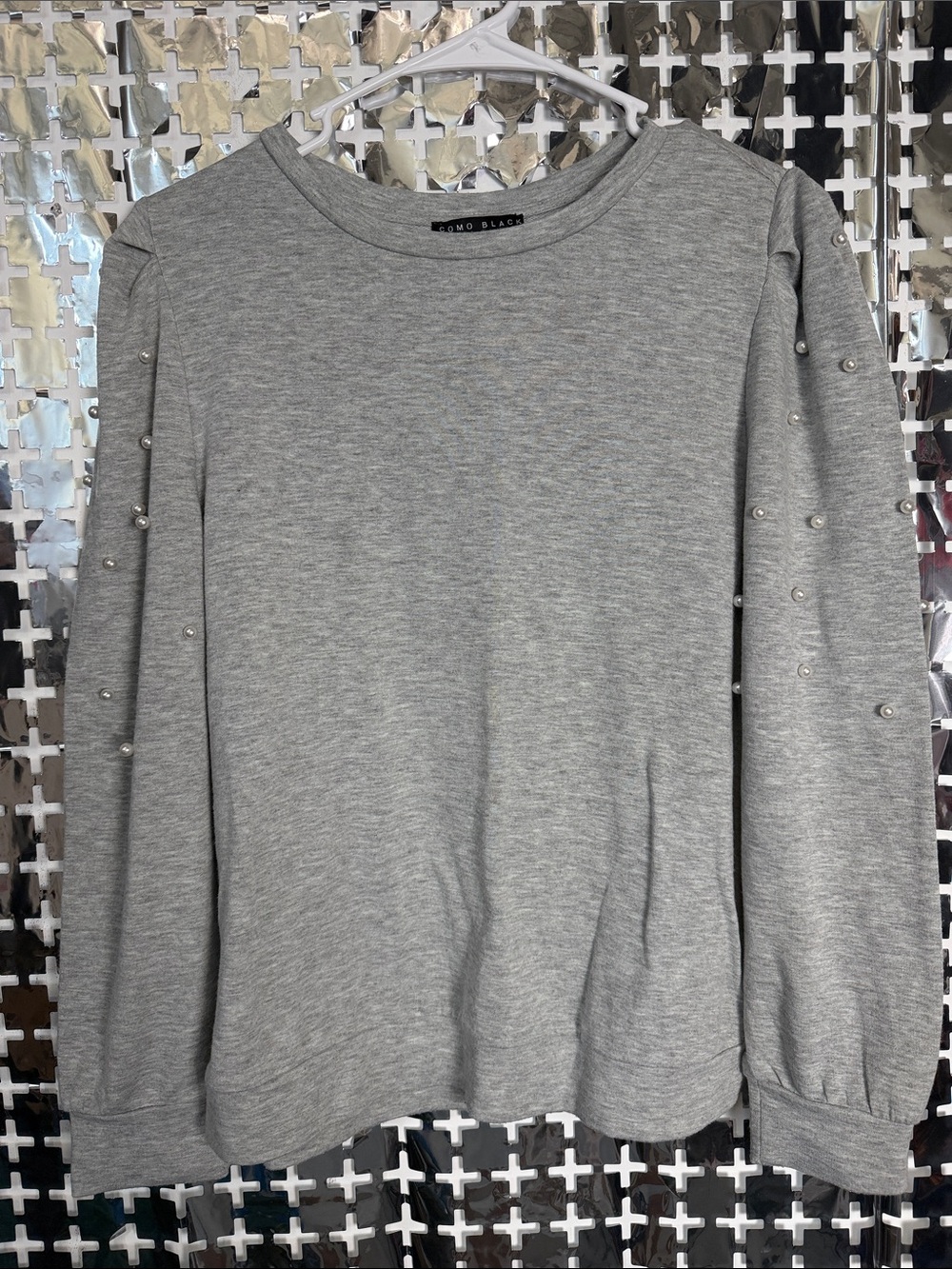 COMO BLACK Gray Crewneck Sweatshirt